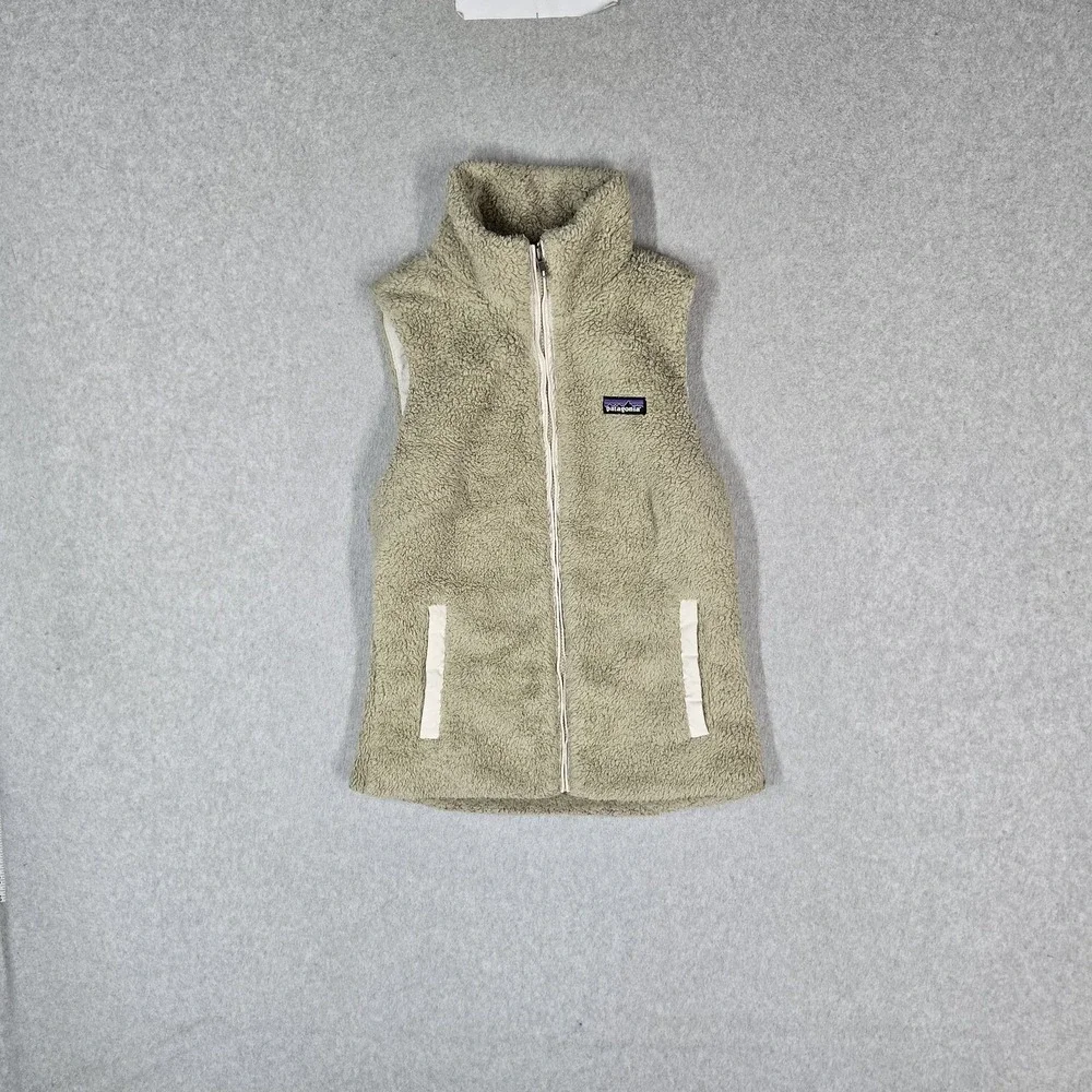 Patagonia Women Sweater S Beige Vest Fleece STY25216 Los Gatos